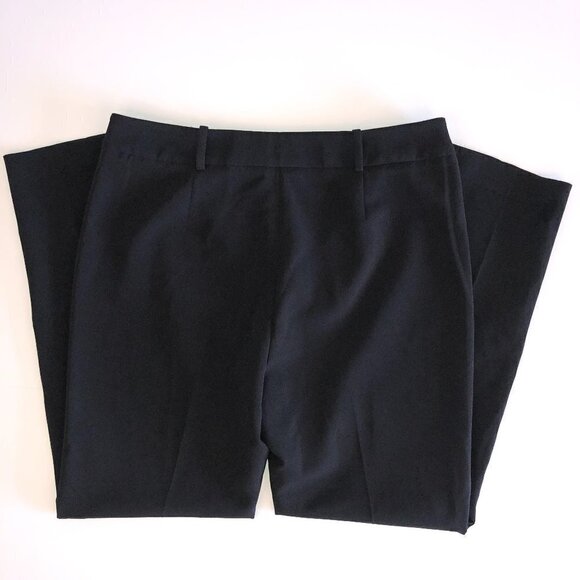 Adrianna Papell Pants Straight Leg Mid Rise Black Career Trouser Womens Size 12 - Picture 4 of 10
